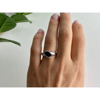 Sky Jewelry Кольцо из серебра с ониксом и фианитами
