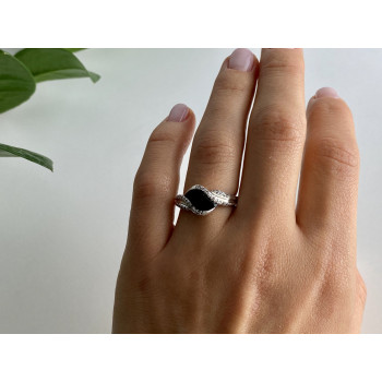 Sky Jewelry Кольцо из серебра с ониксом и фианитами