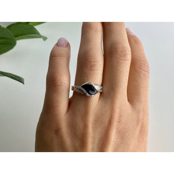 Sky Jewelry Кольцо из серебра с ониксом и фианитами