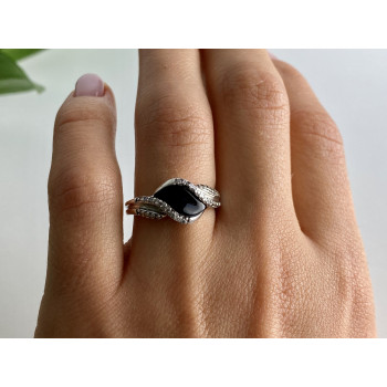 Sky Jewelry Кольцо из серебра с ониксом и фианитами