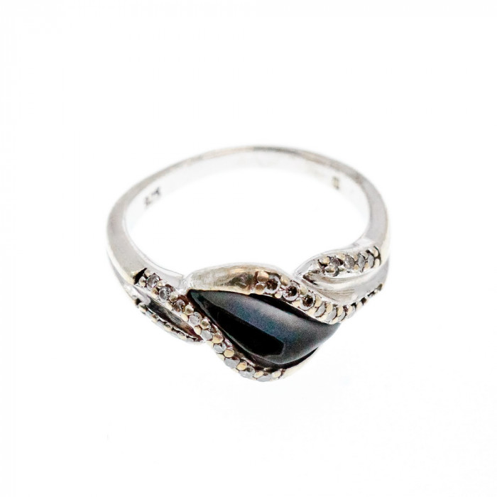 Sky Jewelry Кольцо из серебра с ониксом и фианитами