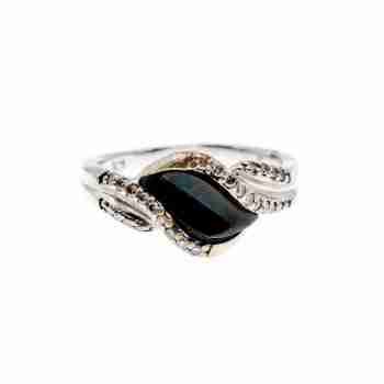 Sky Jewelry Кольцо из серебра с ониксом и фианитами