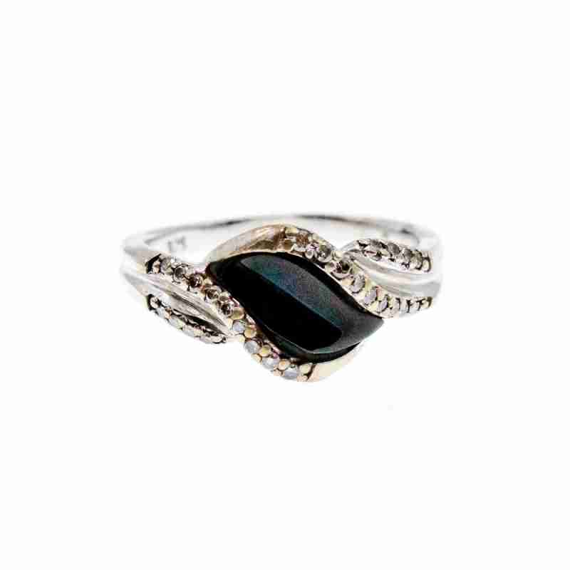 Sky Jewelry Кольцо из серебра с ониксом и фианитами