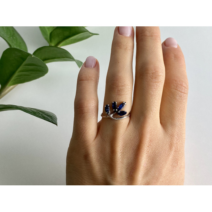 Sky Jewelry Серебряное кольцо с сапфирами  Желание