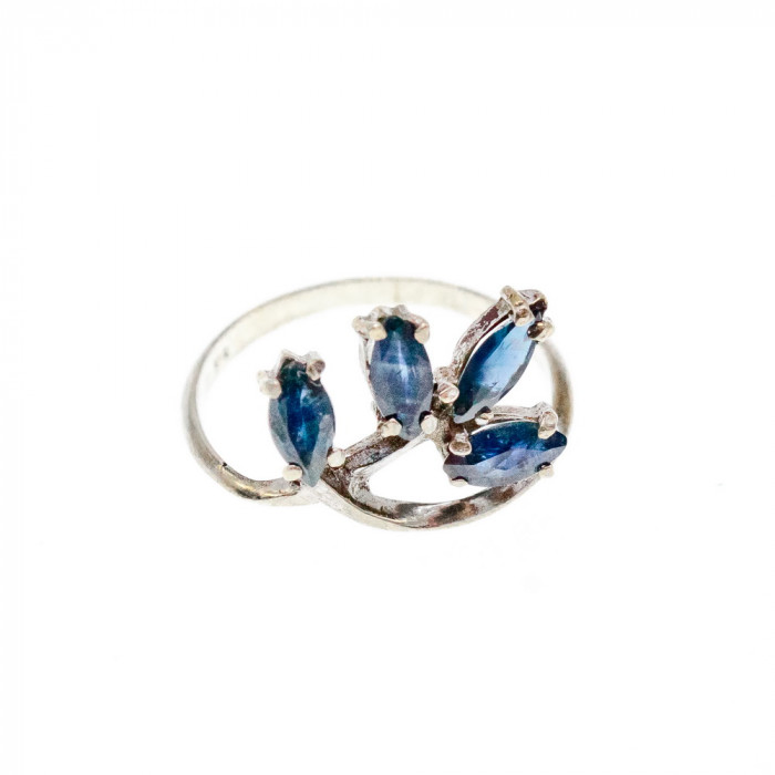 Sky Jewelry Серебряное кольцо с сапфирами  Желание