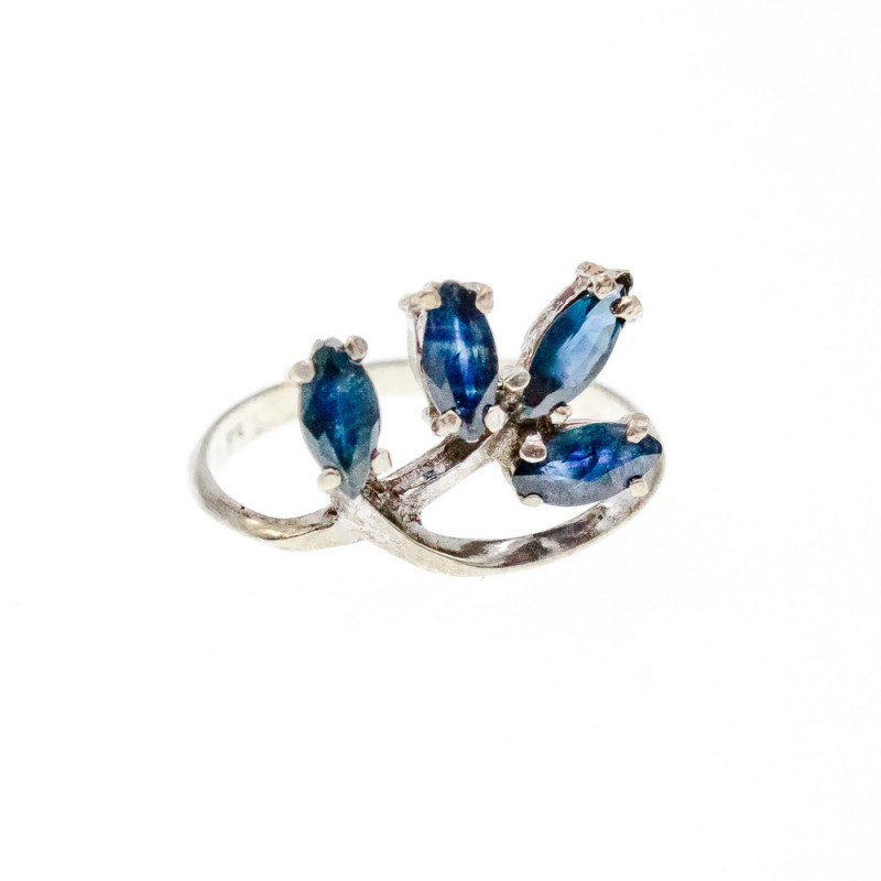 Sky Jewelry Серебряное кольцо с сапфирами  Желание