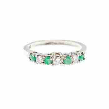 Sky Jewelry Серебряное кольцо с изумрудом и фианитами  2