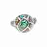 Sky Jewelry Серебряное кольцо с камнями галиотис и морион