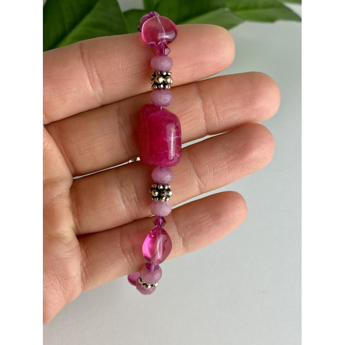 Sky Jewelry Серебряный браслет с розовым кварцем