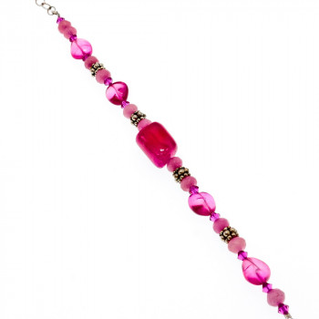 Sky Jewelry Серебряный браслет с розовым кварцем