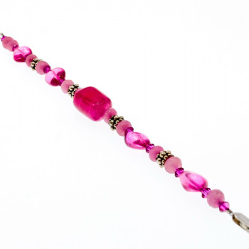 Sky Jewelry Серебряный браслет с розовым кварцем