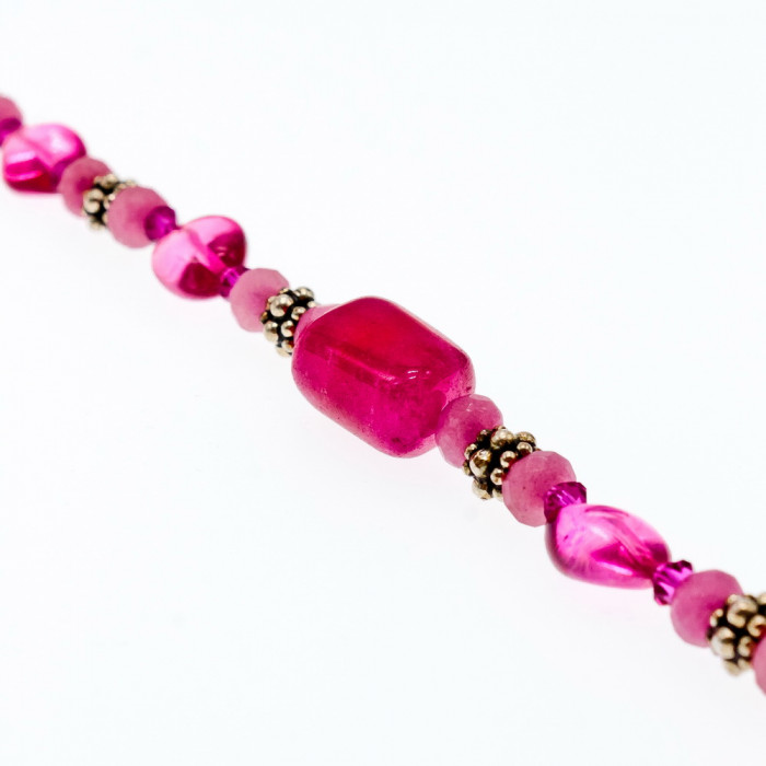 Sky Jewelry Серебряный браслет с розовым кварцем