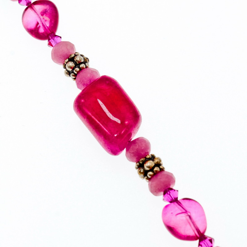 Sky Jewelry Серебряный браслет с розовым кварцем