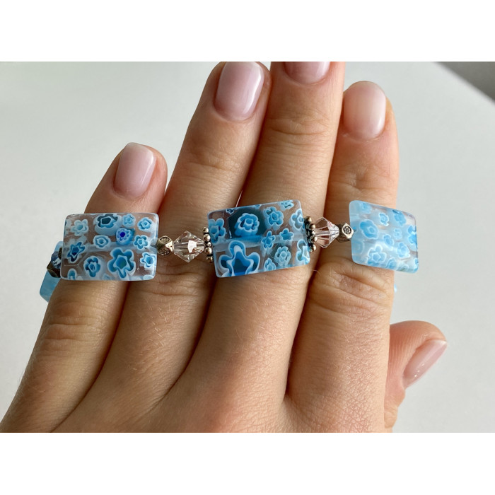 Sky Jewelry Серебряный браслет с ювелирным стеклом