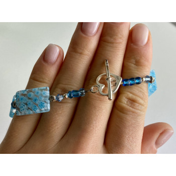 Sky Jewelry Серебряный браслет с ювелирным стеклом