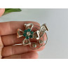 Sky Jewelry Серебряная брошь с ювелирным стеклом  Цветение