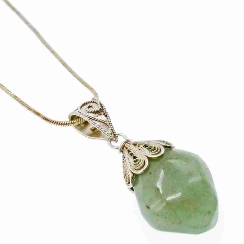 Sky Jewelry Серебряное цепочка с кулоном нефрит  Ажур