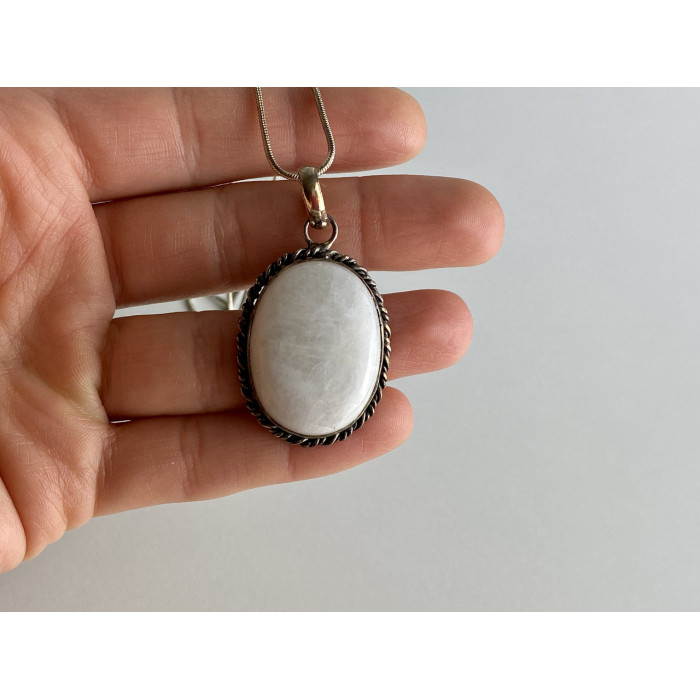 Sky Jewelry Цепочка с кулоном белый агат Винтаж