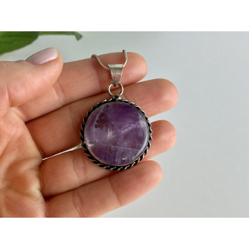 Sky Jewelry Цепочка с кулоном камень чароит Винтаж