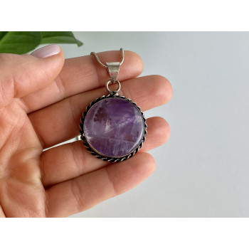 Sky Jewelry Цепочка с кулоном камень чароит Винтаж