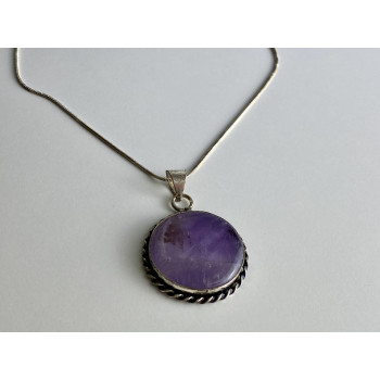 Sky Jewelry Цепочка с кулоном камень чароит Винтаж