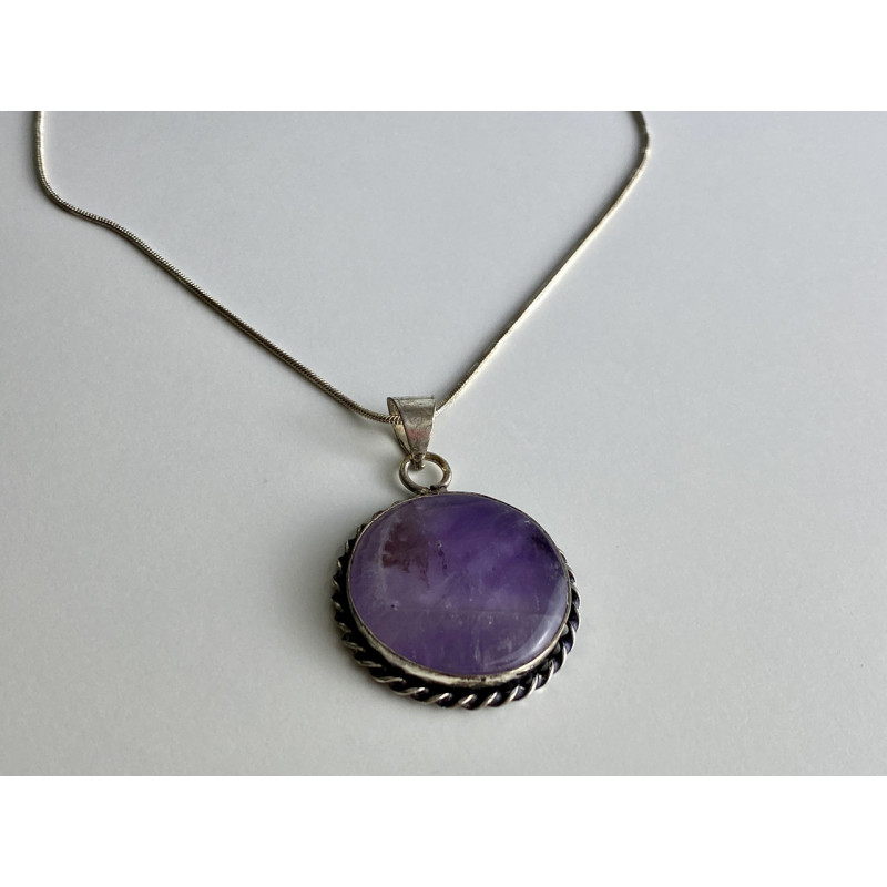 Sky Jewelry Цепочка с кулоном камень чароит Винтаж