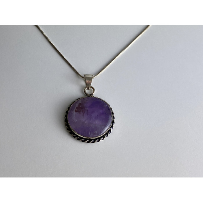 Sky Jewelry Цепочка с кулоном камень чароит Винтаж