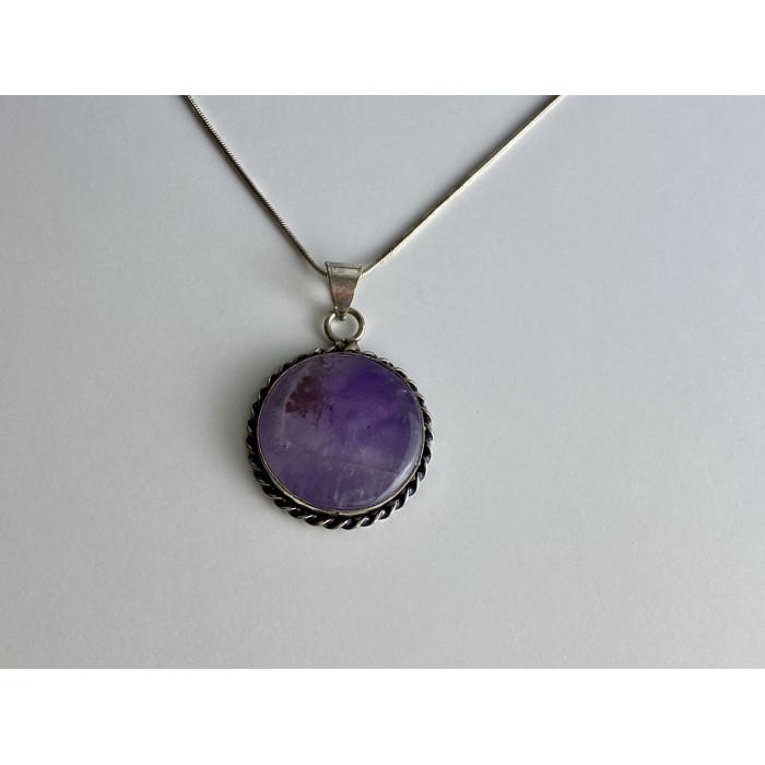 Sky Jewelry Цепочка с кулоном камень чароит Винтаж