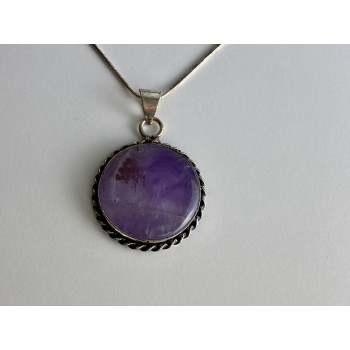 Sky Jewelry Цепочка с кулоном камень чароит Винтаж