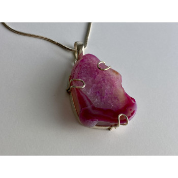 Sky Jewelry Цепочка с кулоном розовый агат Винтаж