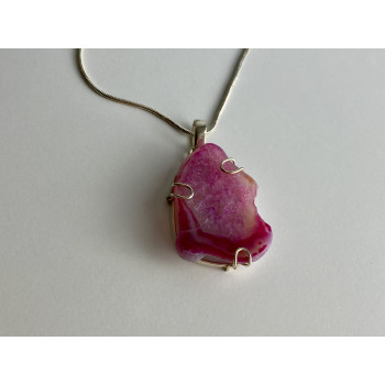 Sky Jewelry Цепочка с кулоном розовый агат Винтаж