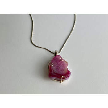 Sky Jewelry Цепочка с кулоном розовый агат Винтаж