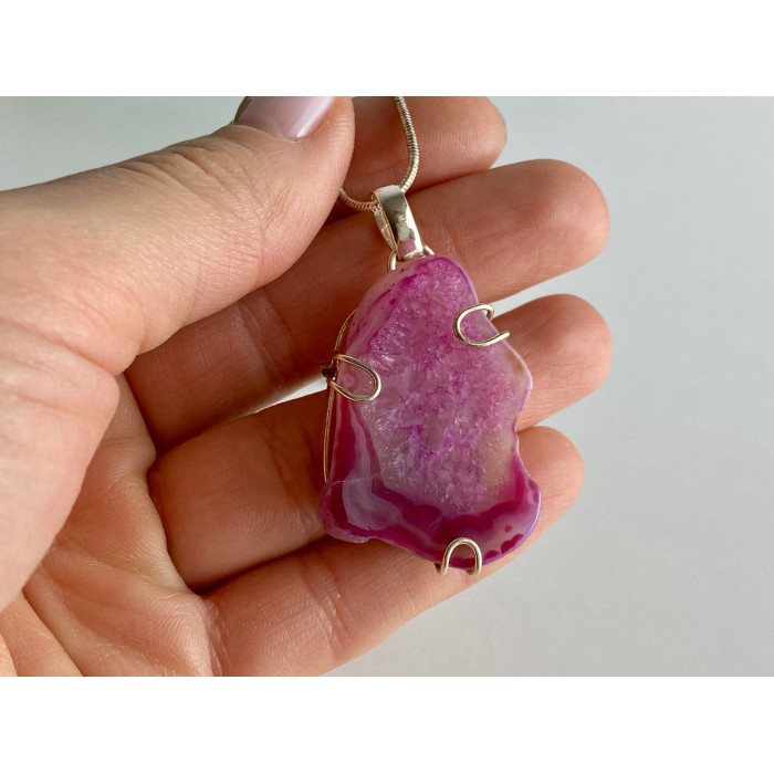 Sky Jewelry Цепочка с кулоном розовый агат Винтаж