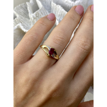 Sky Jewelry Золотое кольцо с рубином и бриллиантами   Вдохновение