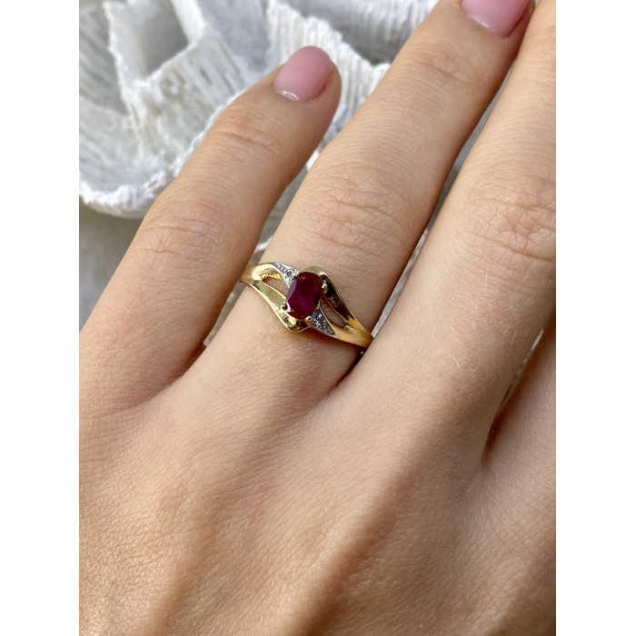 Sky Jewelry Золотое кольцо с рубином и бриллиантами   Вдохновение