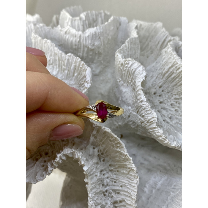 Sky Jewelry Золотое кольцо с рубином и бриллиантами   Вдохновение