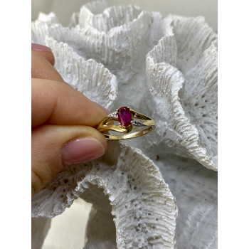 Sky Jewelry Золотое кольцо с рубином и бриллиантами   Вдохновение