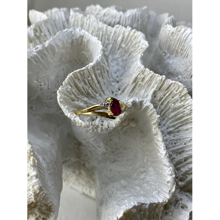 Sky Jewelry Золотое кольцо с рубином и бриллиантами   Вдохновение