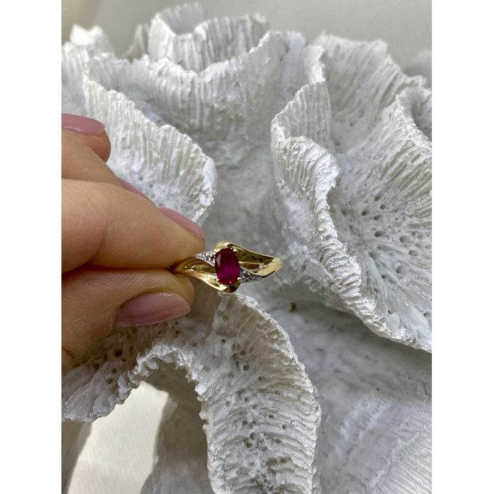 Sky Jewelry Золотое кольцо с рубином и бриллиантами   Вдохновение
