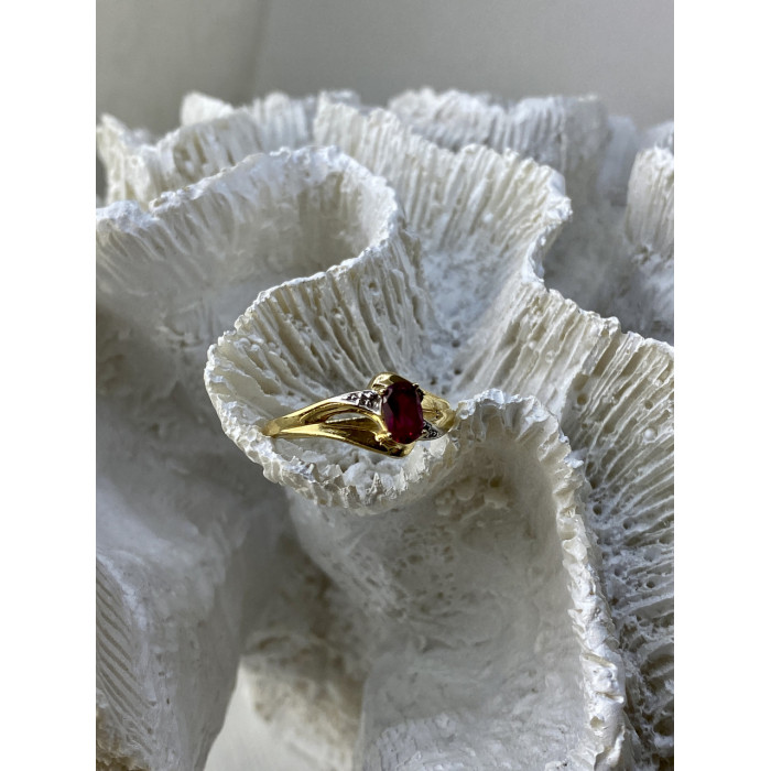 Sky Jewelry Золотое кольцо с рубином и бриллиантами   Вдохновение