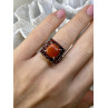 Sky Jewelry Кольцо из серебра с янтарем и гранатом  Восхищение