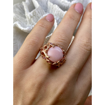 Sky Jewelry Серебряное кольцо в позолоте с морганитом    Страсть