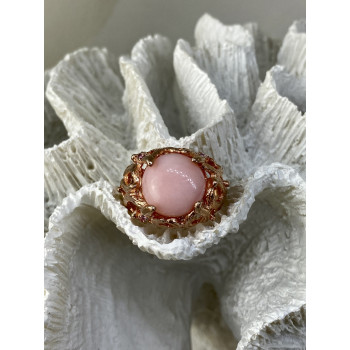 Sky Jewelry Серебряное кольцо в позолоте с морганитом    Страсть