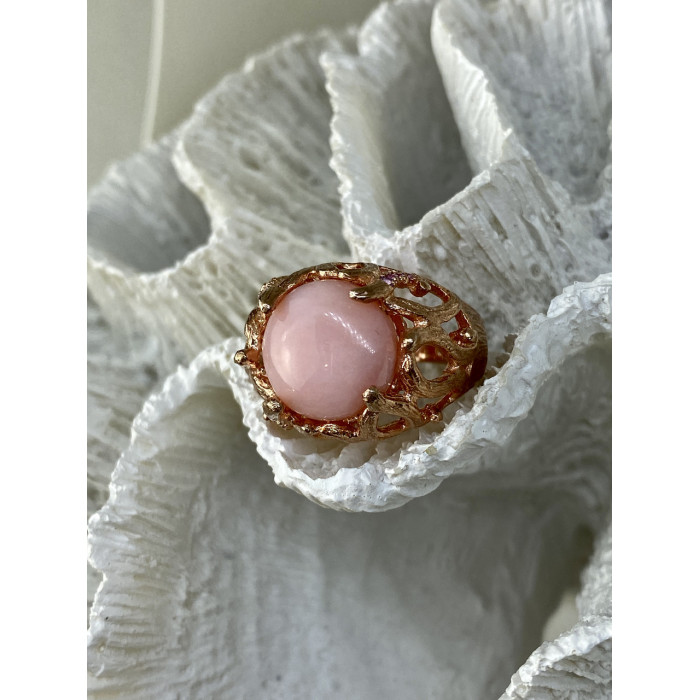 Sky Jewelry Серебряное кольцо в позолоте с морганитом    Страсть