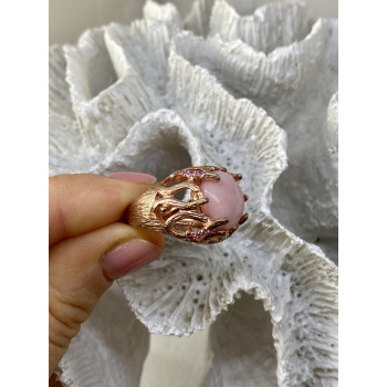 Sky Jewelry Серебряное кольцо в позолоте с морганитом    Страсть