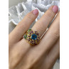 Sky Jewelry Серебряное кольцо в позолоте с топазом хризолитом и шпинелью  Цветы