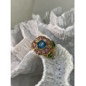 Sky Jewelry Серебряное кольцо в позолоте с топазом хризолитом и шпинелью  Цветы
