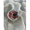 Sky Jewelry Кольцо из серебра с красной эмалью и камнем гессонит