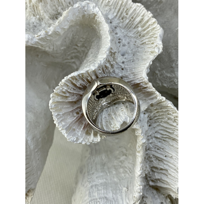 Sky Jewelry Кольцо из серебра с красной эмалью и камнем гессонит