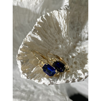 Sky Jewelry Золотые серьги с сапфиром Мечта